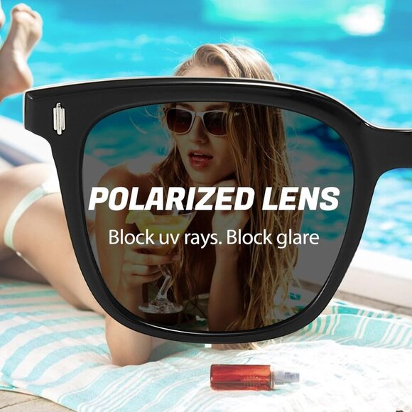 Trendy Polarized Sunglasses for Women Square Anti Glare Sun Glasses with UV Prot - Picture 5 of 6